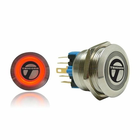 19mm Latching Billet Button With LED Yellow Ring
